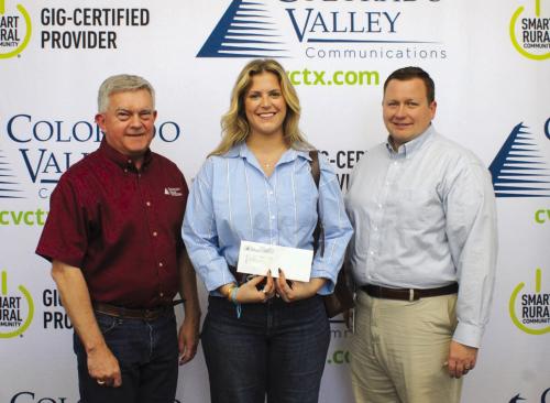 CVCTX President Kelly Allison, Maddi Welch and Fayette County EMS Director Josh Vandever.