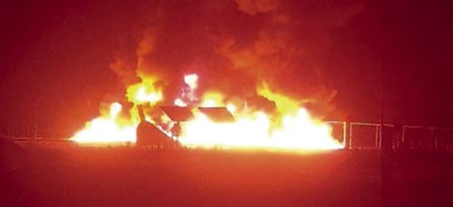 Before and after photos of the oil well storage tank fire in Winchester Wednesday.