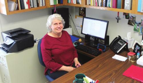 Gina Kozelsky said that even after 43 years on the job, there’s no part of her job as secretary of the Hostyn and Plum church parishes that she hated doing. Photo by Jeff Wick