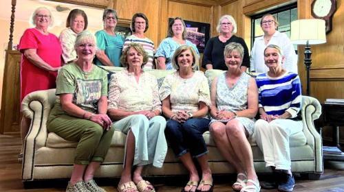 Members of the Round Top-Carmine Bunco Group gathered recently. Pictured here are (standing, from left) Leonita Sanders, Rene Zwernemann, Debbie Eckert, Nancy Eilers, Colette Wunderlich, Susan Bathe, Lisa Mayer, (seated) Cathy Gau, Linda Levien, Debbie Jacob, Darlene Etzel, Marie Loewe.