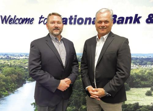 National Bank &amp; Trust welcome two newly elected advisory members of their Board of Directors, Scott McManus and Michael Mach. Pictured from left is Scott McManus-Sr. Vice President and Chief Lending Officer, NBT and Michael Mach-Sr. IT Analyst, Quanta Energized Services.