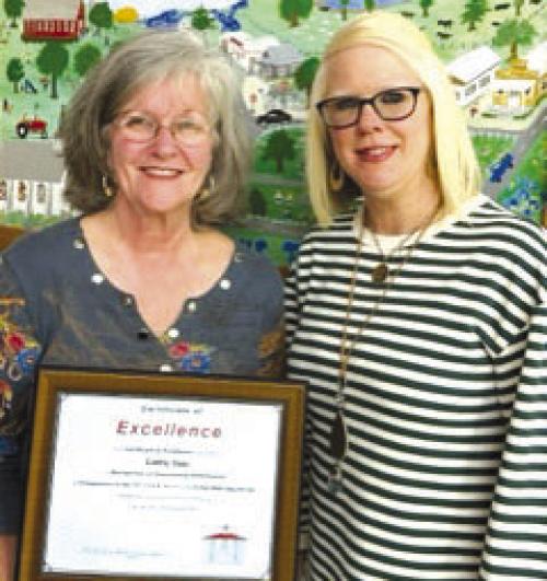 On Nov. 14, the Do Your Duty Club of Round Top presented Cathy Gau with a certificate for her dedication and outstanding service as chairperson of the phenomenally successful Fall 2024 Square Fair during the Round Top Antique show. Ashley Marburger, the President of the Do Your Duty Club, presented the certificate. We look forward to seeing everyone at the Spring 2025 Square Fair, March 22-30, 2025.