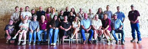 Members of the Speed family gather for a group photo during the 77th Annual Speed Family Reunion, held June 14 at the Muldoon Mercantile building. Family members traveled from across Texas and as far away as Florida to attend the annual event.