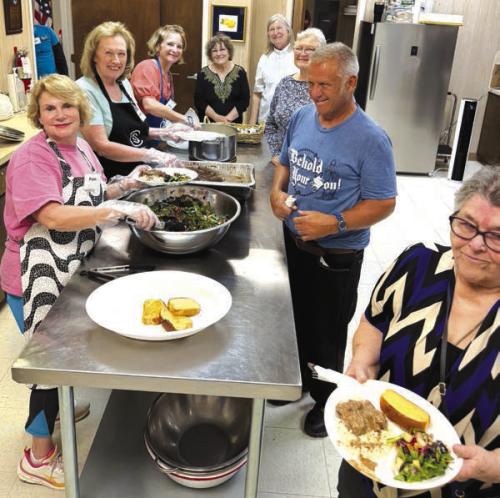 Volunteers Judy Janik, Sharon Rodrigues, and Pam Janda served up a delicious cooked meal to hungry members. Senior Connections are grateful to the hours that they spend serving our members.