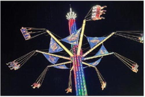 One of the new rides at this year’s carnival, the “Skyrider.”