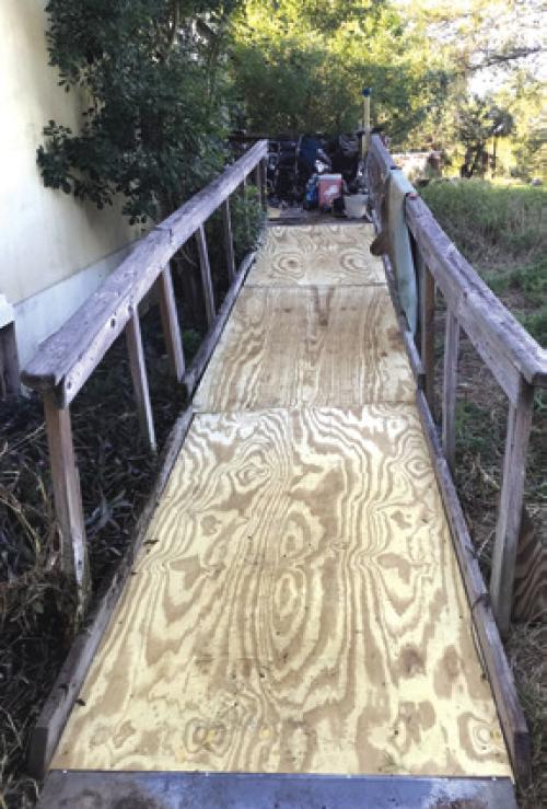 On Sept. 22, Fayette County Texas Ramp Project volunteers repaired an existing 23ft. wheelchair ramp and porch on Rocky Acres Rd. north of La Grange.