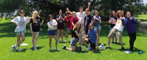 The cast of “The Comedy of Errors” (which includes several locals) takes a break from rehearsing to pose for this group shot.