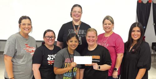 Schulenburg ISD Teacher Grant Recipients from front left: Loren Besetzny, Megan Zapalac, Cristina Moreno, Carol Hargadine, and Melanie Ramirez, SFF Program Director; back: Kristen Graeter Holub, Amy Thibodeaux.