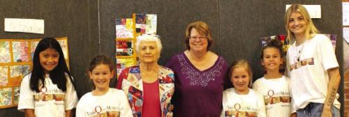 Texas Quilt Museum – ARTS Kids Quilt Camp 1 - (pictured, from left) Ketzally Barcenas, Priscilla Janacek, JoAnn Gore, Laurie Talbert, Lila Ruiz, Nora Barnett, and Ashton Kettler.