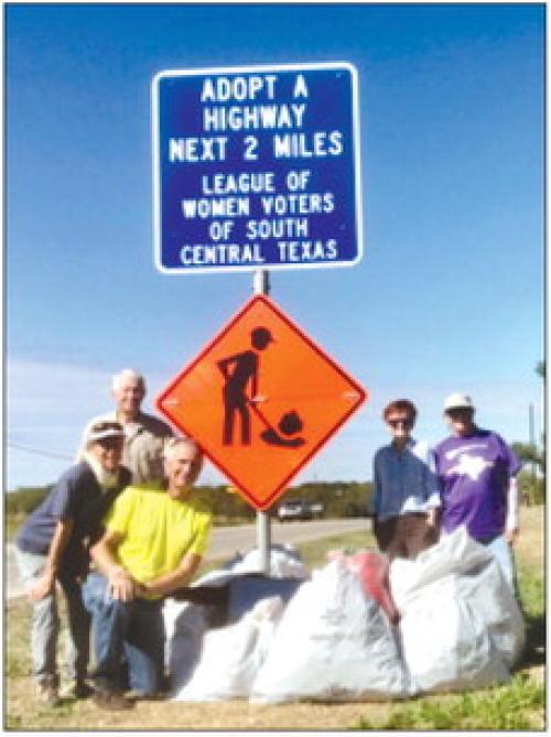 The League of Women Voters of South Central Texas did their quarterly trash pick up Monday, Oct. 9 on Hwy. 90 west of Schulenburg. Keep Texas Beautiful.