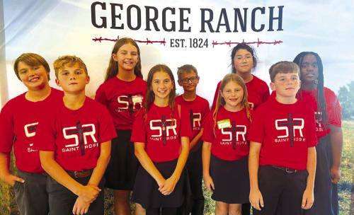 The fifth grade class at St Rose of Lima Catholic School recently visited George Ranch Frontier Days Festival, held at The George Ranch in Richmond. Students explored 200 years of Texas history. Students enjoyed battle re-enactments, vintage vehicles, cowboys, demonstrations, historic home tours with costumed guides, games, live entertainment, and the only working cattle vat in the entire United States.