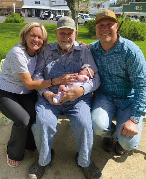 The Rigden family recently gathered at the Courthouse in Fayetteville and took a four-generation family photo. Pictured from left is: Ann Schmidt Rigden, Wayne Schmidt, Maya Isabella Rigden and Rylan Rigden.