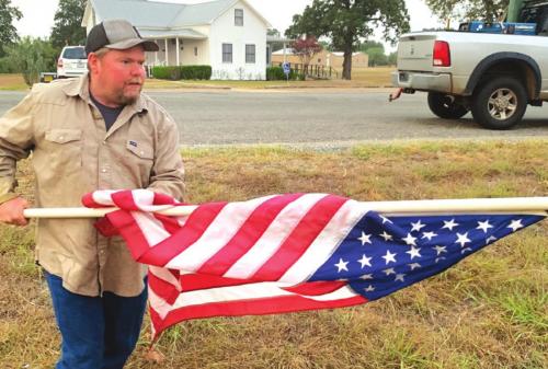 Locals Put Up Flag Display at Fairgrounds