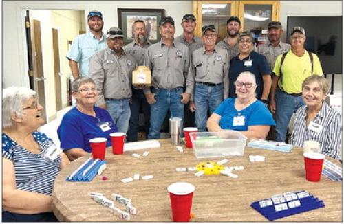Fayette County Pct. 4 Commissioner, Drew Brossmann brought in eight members of his workteam to pick up a box of baked goods that had been prepared for his team. He wanted them to hear the compliments and praise from the people they work for.