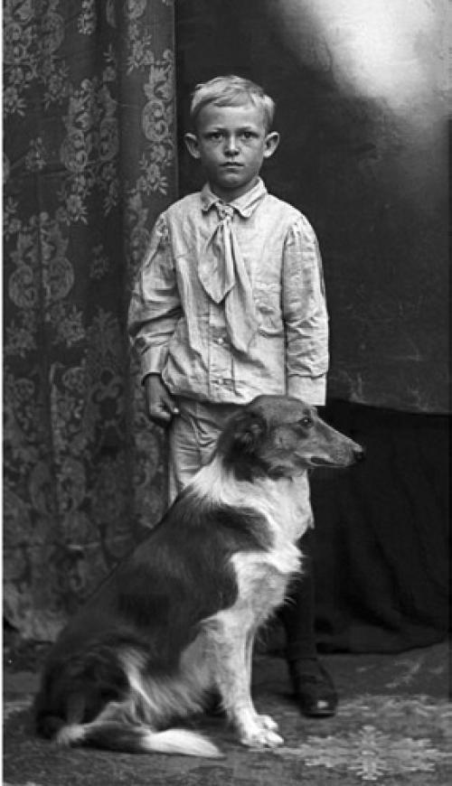 A Faithful Companion by Friederike Recknagel, circa 1890s Round Top, restored by Neale Rabensburg.