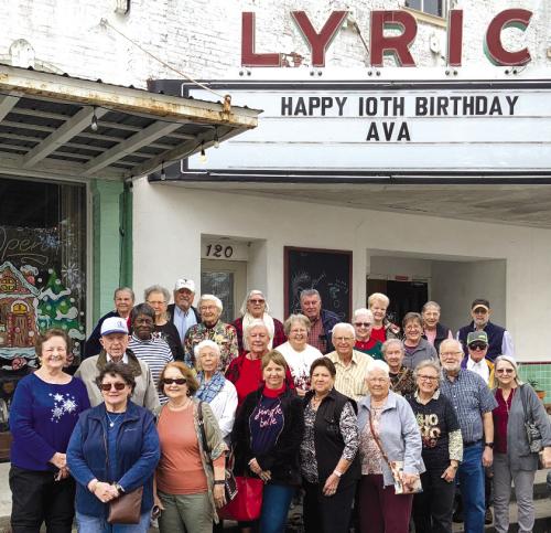 Pictured above are twenty-eight members of the La Grange Senior Citizen Activity Center who enjoyed a trip to Flatonia on Thursday, Dec. 7. They viewed “Remember the Night,” a 1940 Christmas comedy starring Barbara Stanwyck and Fred MacMurray at the Lyric Theater. After lunch, the group toured the famous E.A. Arnim Museum.