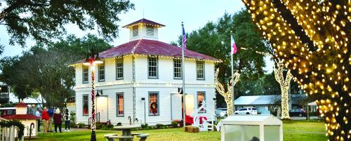 After the original precinct courthouse in Round Top burned in 1924 and the new courthouse you see today was built in 1925 on the town square.