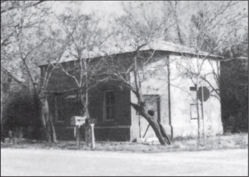 Ellinger State Bank, and later post office and barber shop, from Volume I of Fayette County, Texas Heritage.