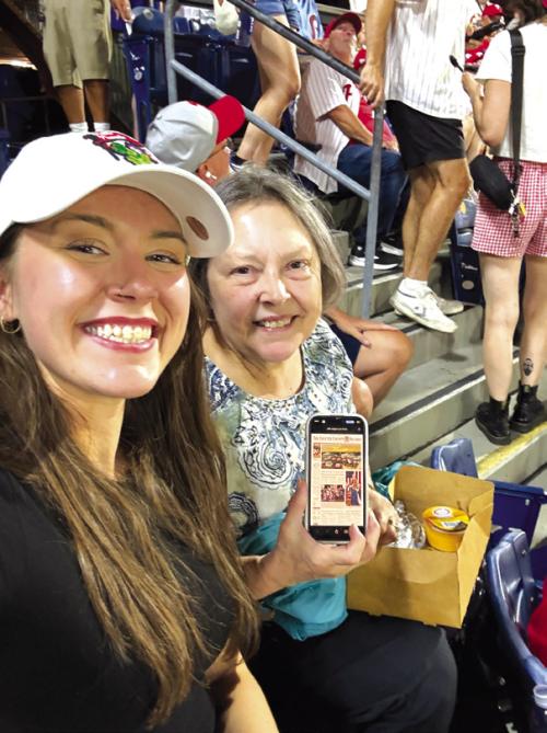 While visiting her daughter Kallie in Philadelphia, Marilyn Kothmann of La Grange and The Fayette County Record (the e-edition, on their smart phone) enjoyed the exciting 6-5 Astros win over the Phillies on Sept. 3 at Citizens Bank Park.