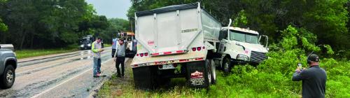 Speeding in the Rain Causes Truck to Wreck