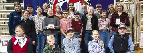 Front row: Kinley Kutac, Joe Carrales, Hudson Holub, Abbigale Eichler, and Abraham McBride; middle row: Adalyn Carrales, Alexis Berckenhoff, Kaisley Janecka, Tate Fritsch, Crockett Guenther, Julia Melton, Laramie Laake and Coach Kaci Carrales; back row: Cassidy Laake, Logan Poncik, Tatum Fritsch, Addison Berckenhoff, Addison Eichler, Kullen Kutac, Holden Holub, and Peyton Gilchrest.