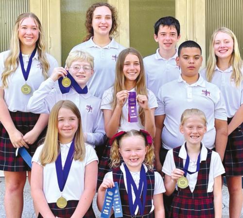Pictured (front, from left) are Reagan Dusek, Abigale McBride, Briley Hartensteiner, (middle row) Allen Ballard, Jenna Guentert, Dakota Wick (back) Reagan Dusek, Grace Schramek, Denim Sommer, and Keeley Warnken.