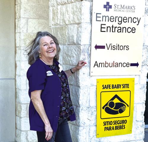 Nancy Muil, above, began volunteering in 2021 at St. Mark’s, along with her husband, Robb, after moving to La Grange in 2020.