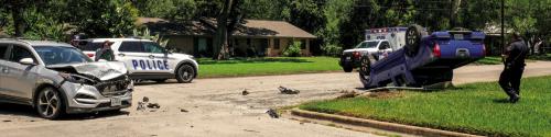 No one was injured in a two-vehicle crash at S. Washington and Cedar St. in La Grange Monday. Photo by Andy Behlen