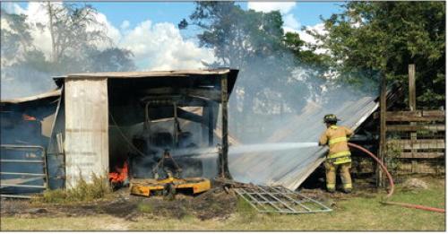 Nechanitz Barn Burns in Fire