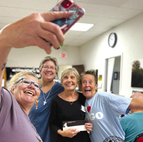 The gals from Schulenburg Family Fitness always pack a good time when they come to call bingo. Deannie Crim, Terri Droemer, black out prize winner Eliana Horndt, and Kim Brown. You should have seen all of the prizes they collected for us.
