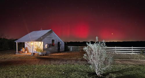 Tuesday night the Northern Lights were visible across much of Texas because of an incredibly strong geomagnetic storm. Former county attorney John Wied shared this photo of the Northern Lights as they looked at his place in Rutersville.