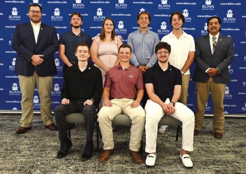 Blinn College paramedic graduates pose for a photo following their recent pinning ceremony. Among the 11 graduates is Sean Patton of Flatonia.