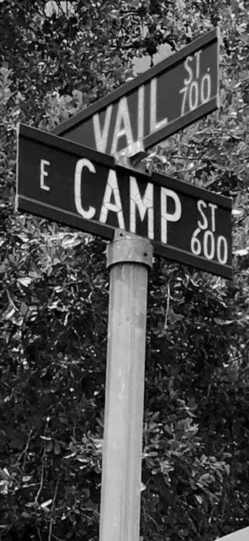 A Camp Street sign.