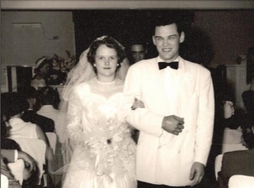Left: Maurene and Homer Lange on their wedding day almost 70 years ago.