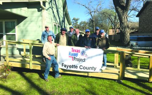 On March 20, Fayette County Texas Ramp Project volunteers built this 24 ft. wheelchair ramp on E. Lafayette St. in La Grange.