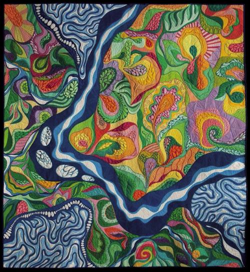 This quilt called “The Naughty Corner” by Tania Tanti was The 2024 Janome Master Award for Innovative Artistry. It’s part of a new exhibit opening this week at the Texas Quilt Museum.
