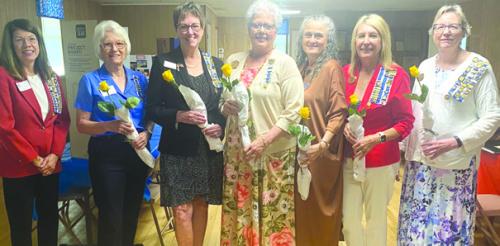 Pictured from left: Holly Marie Howard, Installation Officer; Smith-McMillan Chapter, NSDAR Officers for 2024-2026: Carolyn Caflisch, Regent, Kathy Schatte, Vice Regent; Sherry Hebert, Chaplain; Juli McCroskey, Recording Secretary; Jackie Head, Treasurer; and Kim Joost, Librarian. Not pictured are Laurie Patterson, Corresponding Secretary; Gina Minzenmeyer, Registrar; and Kyla Crumbly, Historian.