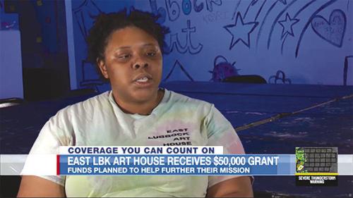 La Grange-native Danielle Demetria East recently appeared on KCBD Channel 11 News in Lubbock to speak about her nonprofi t, East Lubbock Art House, and the grant it received from Texas Women for the Arts.