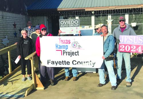 On Dec. 19, Fayette County Texas Ramp Project volunteers built a 16 ft. ramp on FM 1291 in Ledbetter.