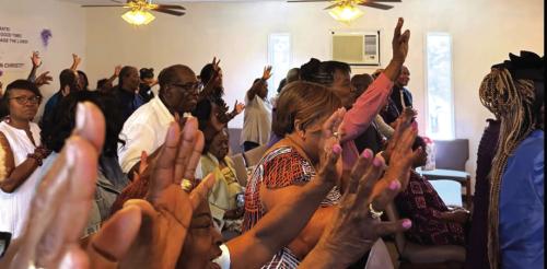 A recent praise and worship service inside Bethlehem AME Church.