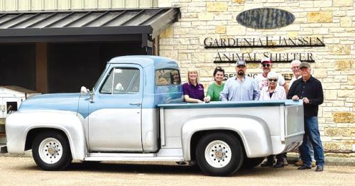 Pictured are (front, from left) Kim Bartos, Board of Directors Treasurer; Teresa Brown, Executive Director; Dusty Bernshausen, winner; Betty and John Burkland, donors; (back) Andy Johnson, volunteer and Chair for the car show; and Frank Reichert, Board of Directors President.