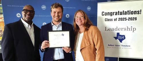 Fayette County Justice of the Peace Pct. 1 Kyle Hartmann, center, successfully completed Leadership 254, a 14-month leadership program offered by the Texas Association of Counties (TAC).