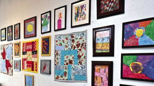 Artwork made in the Art After School program on display at the ARTS Ross Gallery.