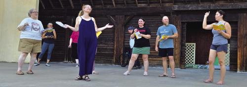 The cast of ‘Calendar Girls’ during a recent rehearsal.