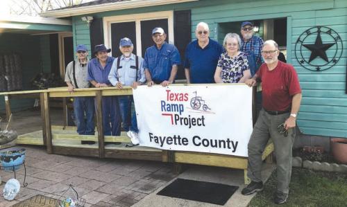 On March 13, Fayette County Texas Ramp Project volunteers built a 25 ft. wheelchair ramp on S. Meyer St. in La Grange.