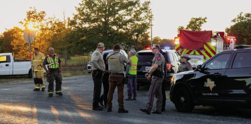 Local first responders gathered at a command post near Muldoon to search for a Cessna plane that supposedly crashed in the area. They later learned that the aircraft had crashed miles away in Caldwell County, with no reported injuries. Photo by Andy Behlen
