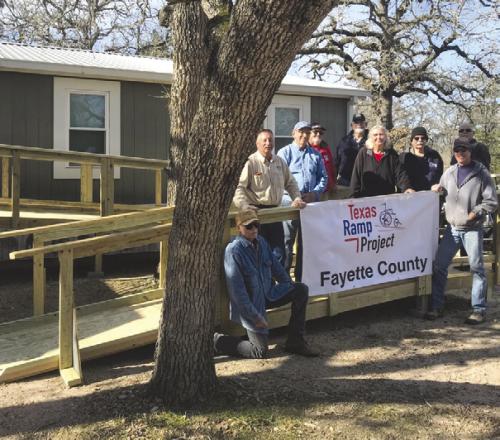 On Jan. 16, Fayette County Texas Ramp Project volunteers built a 46 ft. wheelchair ramp on St. James Church Rd.