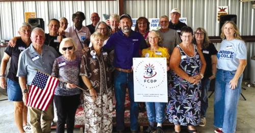 Democrats gathered to hear governor hopeful Bobby Cole Thursday, Oct. 16, at Majek’s Winery outside Schulenburg. A professed no nonsense candidate “from the outside,” Cole, an East Texas cattleman, believes in people. In his talk to the locals he championed the future with investment in students and teachers, farms and farmers, paths to legal citizenship, affordable healthcare, a living minimum wage for people who build and fuel the economy, and for citizens to keep their earned pay.