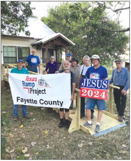 On July 20, the Texas Ramp Project volunteers built this 32ft. ramp on Rocky Creek Rd. in La Grange.