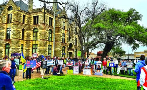 A large crowd showed up for Saturday’s rally in La Grange.
